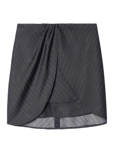 Off-white Grey Pinstripe Skirt