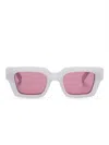 Off-white Grey Sunglasses With Pink Lenses In Gray