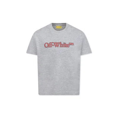 Off-white Kids' Grey T-shirt For Boy With Logo