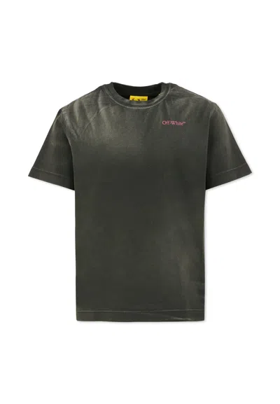 Off-white Kids' Grey T-shirt For Girl With Logo In Gray