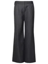 Off-white Pinstripe-pattern Virgin Wool-blend Trousers In Grey