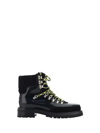 Pre-owned Off-white Gstaad Lace-up Boots In Black Blac