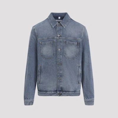 Off-white Light Medium Blue Cotton Hal Arrow Skate Denim Jacket
