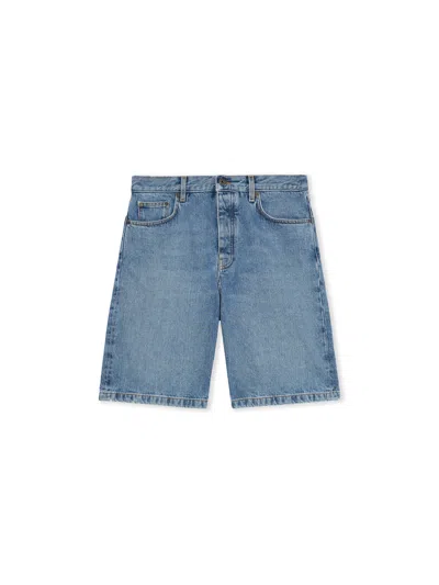 Off-white Half Arrow Denim Shorts In Blue