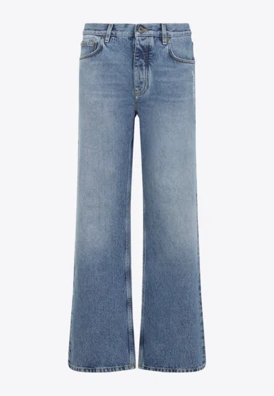 Off-white Half Arrow Slim Relaxed Denim Jeans In Blue