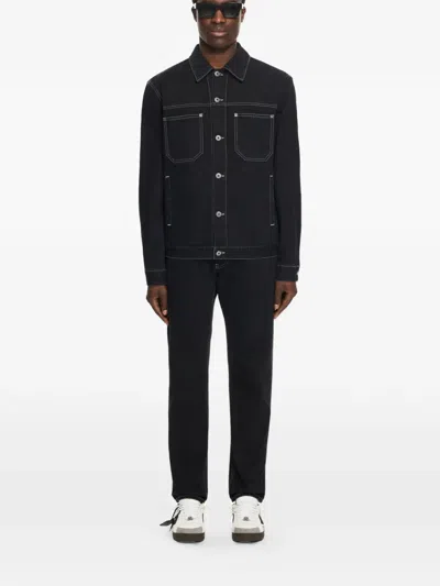 Off-white Half Arrow Darted Tapered Jeans In Black