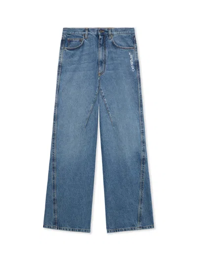Off-white Half Arrow Twist Slouchy Jeans In Blue