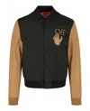 Off-white Man Jacket Dark Brown Size L Soft Leather In Multi