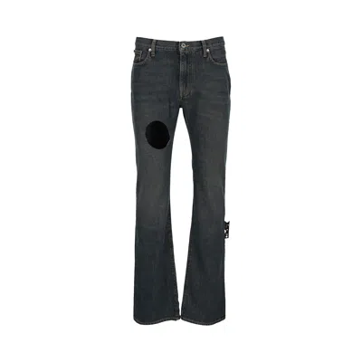 Pre-owned Off-white Hand Off Pocket Jos Skinny Stack Jeans 'indigo Blue/white' | Men's Size 31