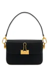Off-white Off White Women Black Leather Small Plain Binder Handbag In Black