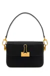 Off-white Off White Women Black Leather Small Plain Binder Handbag In Black