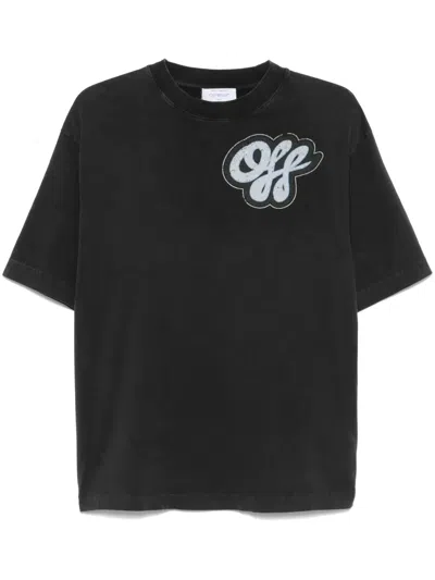 Off-white Handdrawn-script T-shirt In Grey