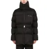 Off-white Hands Off Belted Puffer Down Jacket In Black