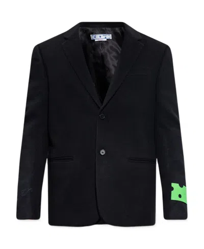 Off-white Hands Off Single-breasted Blazer In Black