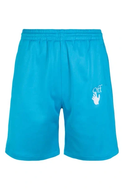 Off-white Hands Off Skate Track Shorts In Blue