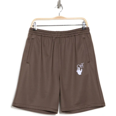 Off-white Hands Off Skate Track Shorts In Brown