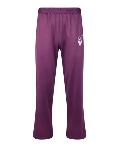 Off-white Hands Off Trackpants In Purple
