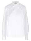 Off-white Cotton Shirt With Straps And Metal Buckle In White