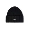Off-white Off Stamp Wool Beanie In Black