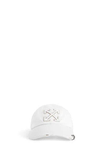 Off-white Distressed Denim Baseball Cap White - Be