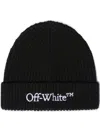 Off-white Off White Bookish Wool Beanie In Black