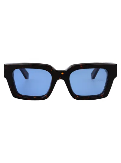 Off-white Havana Blue Acetate Sunglasses In Multi