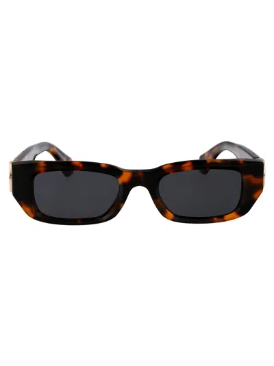 Off-white Havana Dark Grey Acetate Sunglasses In Multi