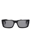 Off-white Hays Square-frame Sunglasses In 1007 1007 Black Dark Grey
