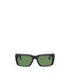 Off-white Bold Rectangular Acetate Sunglasses With Tortoiseshell Pattern In Green