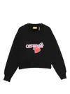 Off-white Pop Heart Crewneck Cotton-jersey Sweatshirt 4-12+ Years In Black