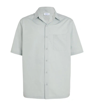 Off-white Heavy-cotton Bowling Shirt In Blue
