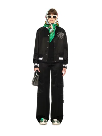 Off-white Heavy Satin Souv Jkt In Black