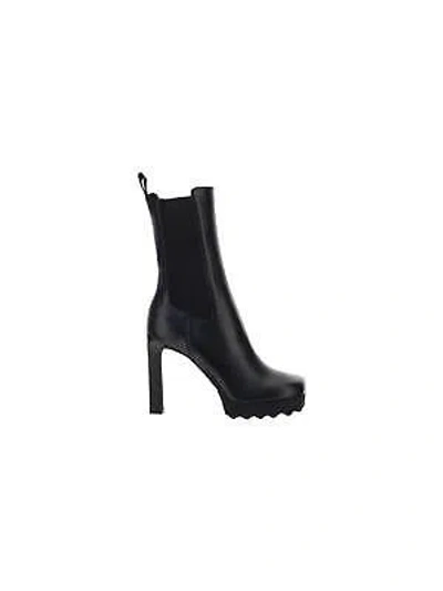 Pre-owned Off-white Heeled Chelsea Ankle Boots In Black