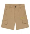Off-white Helvetica Cotton Cargo Shorts In Khaki