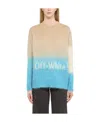 Off-white Mohair Blend Helvetica Degradè Pullover In Nude