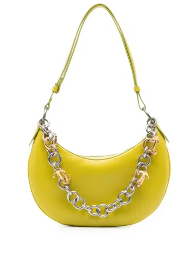 Off-white Hemisphere Leather Shoulder Bag In Yellow
