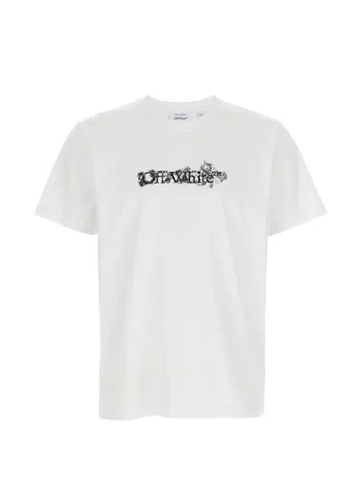 Off-white Heraldic Threshold Arrows Graphic Crewneck T Shirt In White