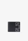 Off-white Heritage Logo Leather Wallet In Black