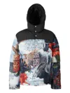 Off-white World Paint Bicolor Down Jacket In Gray