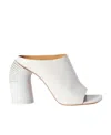Off-white High-heel Leather Mules In White