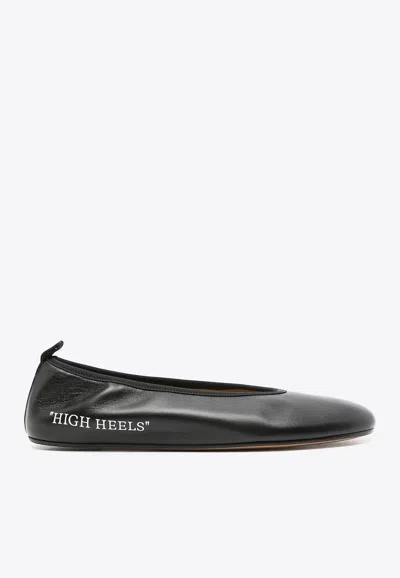 OFF-WHITE HIGH HEELS LEATHER BALLET FLATS