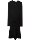 Off-white Twist-detail Midi Dress In Black