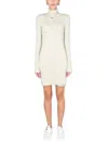 Off-white Contemporary High Neck Mini Dress In Grey