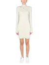 Off-white Contemporary High Neck Mini Dress In Grey