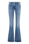 Off-white High-rise Flared Jeans In Navy