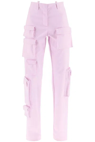 Off-white High-rise Straight-leg Cargo Pants In Pink For Women