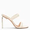 Off-white Leather Allen Sandals With Heel 11 Cm In White