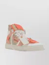 OFF-WHITE HIGH-TOP SNEAKERS WITH ELASTICATED ANKLE AND ZIPPER