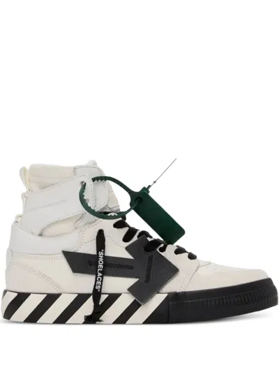 Off-white High Top Vulcanized "white/black" Sneakers