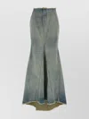 Off-white High Waist Skirt Featuring Panel Detailing In Blue